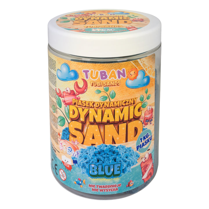 Tuban dynamisch zand blauw, kinetisch speelzand van 1 kg, geschikt voor kinderen vanaf 3 jaar.