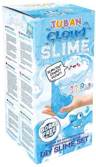 Tuban Slijm Cloud set met geurend, wolkachtig slijm, geschikt voor sensorisch spel en creativiteit vanaf 3 jaar.

