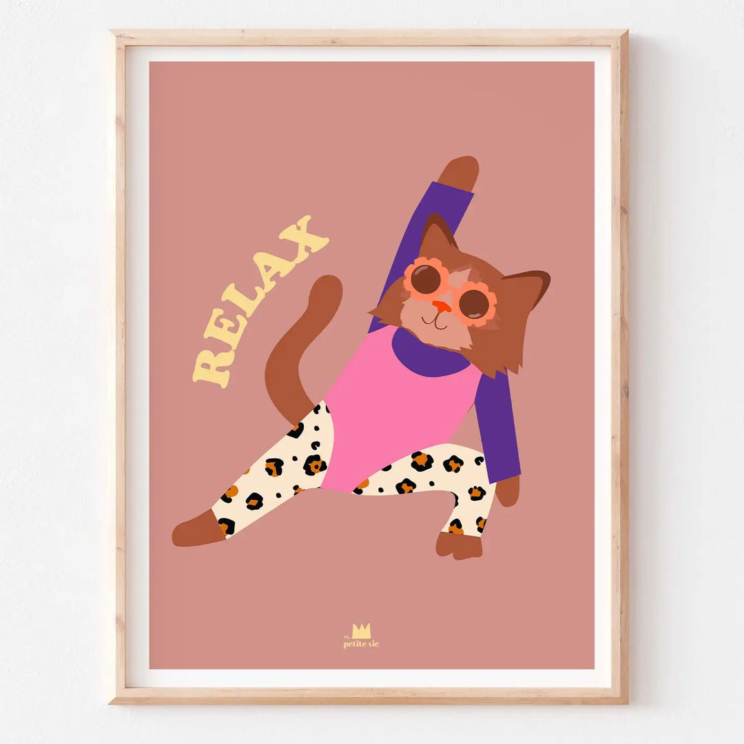 Poster 30 x 40 cm Aerobic Cat