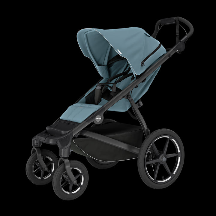 Thule Urban Glide 4-wiel buggy in mid blue met grote wielen en comfortabele zitje