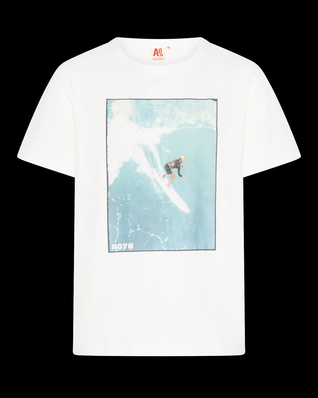 T-shirt Mat Waves Offwhite