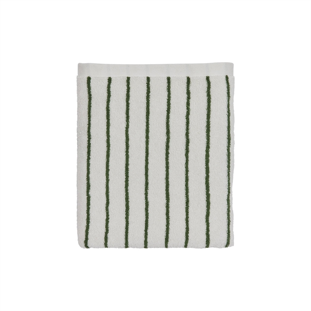 Handdoek 50 x 100 cm Raita Green / Offwhite