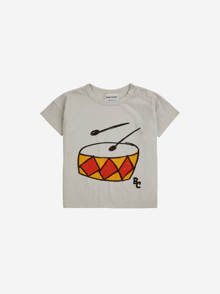 T-shirt Baby Play the Drum Beige