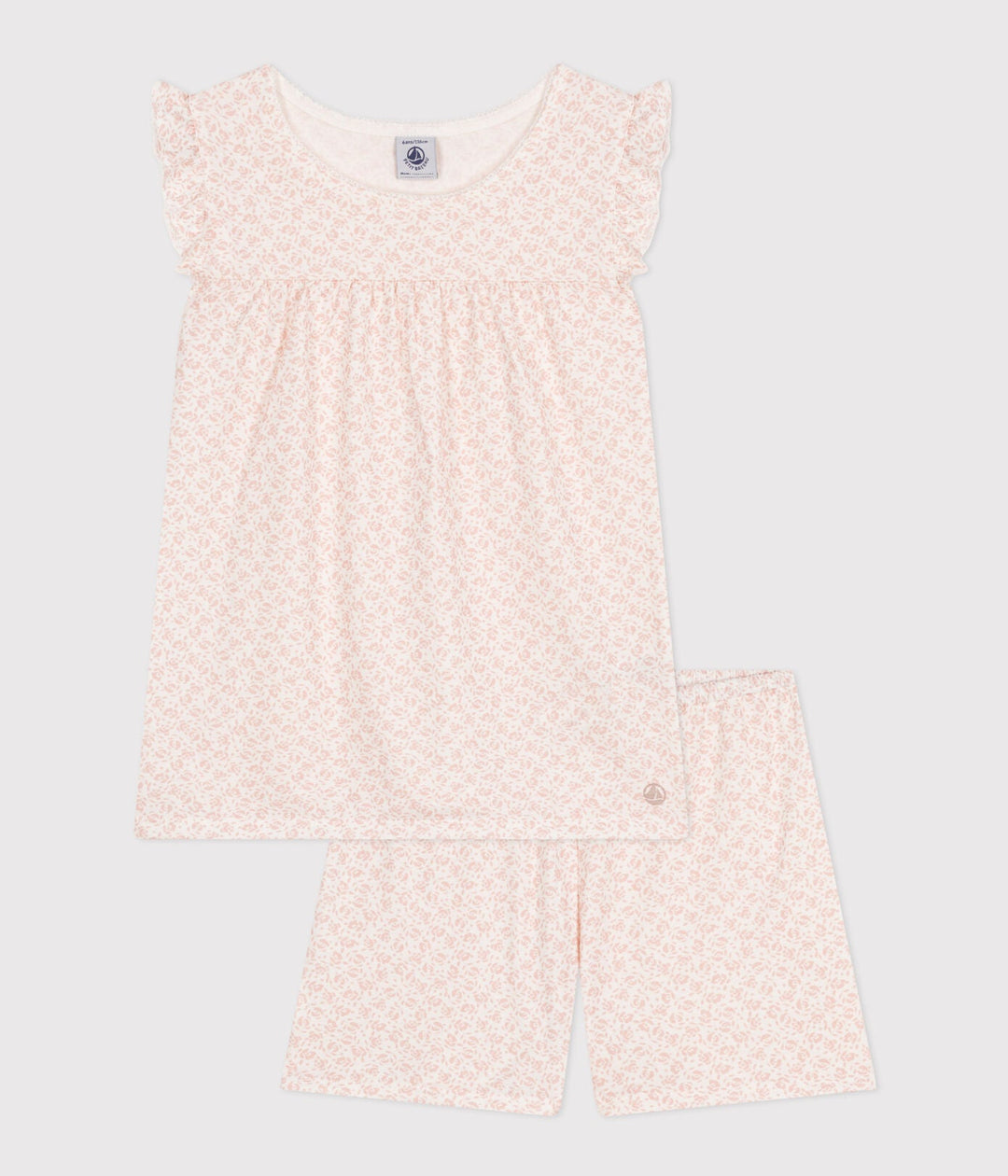 Pyjama 2-delig Kort Pink Flowers Marshmallow / Panty