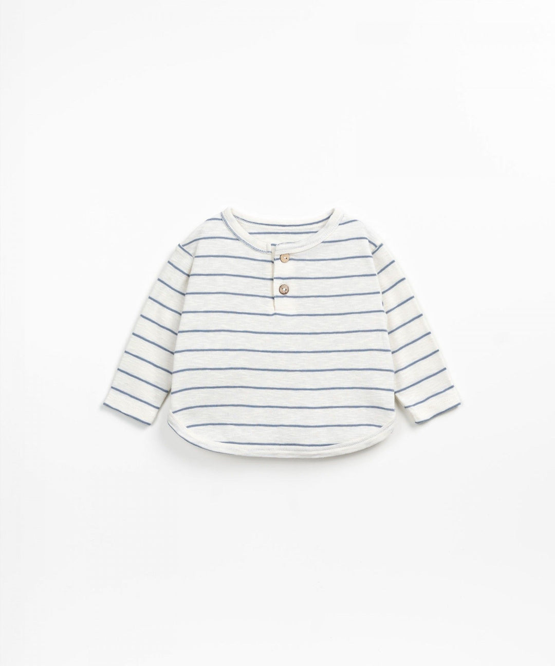 Sweater Baby Rib Flame Button Striped Sea