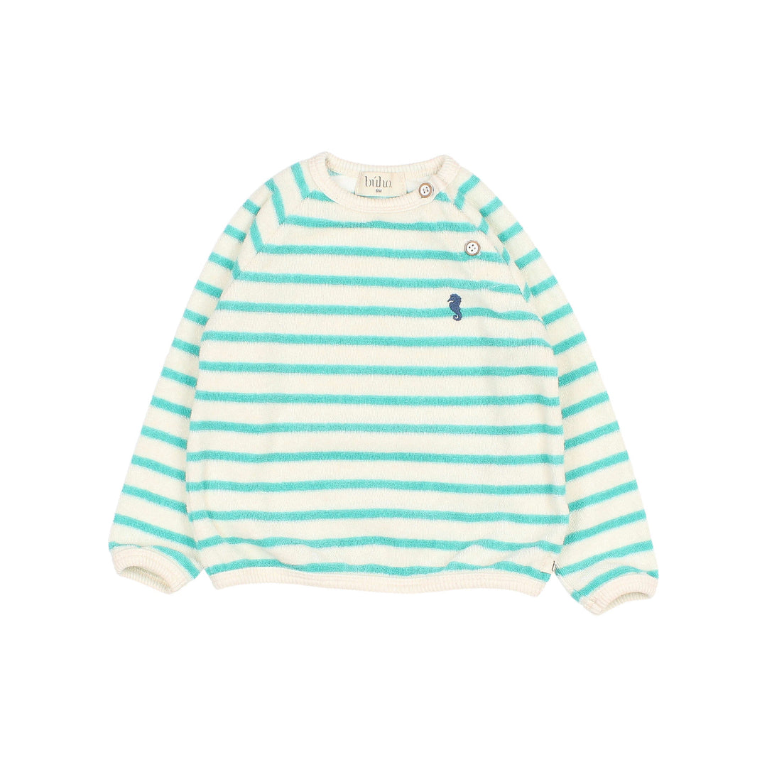Sweater Baby Terry Stripes Pool Green