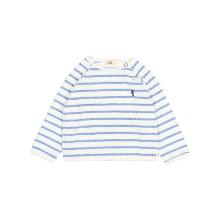Sweater Baby Terry Stripes Placid Blue