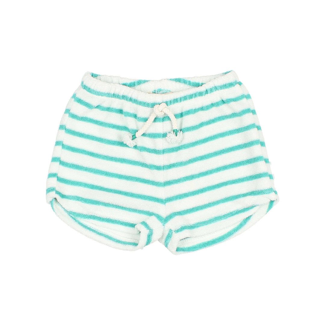 Short Baby Terry Stripes Pool Green