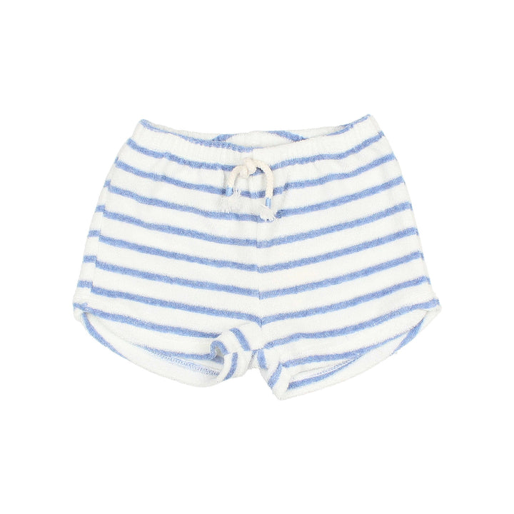 Short Baby Terry Stripes Placid Blue