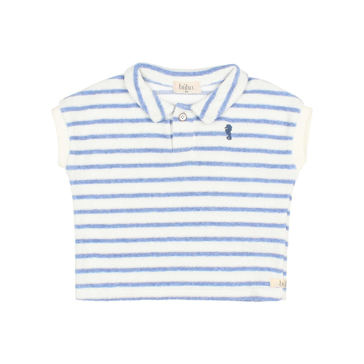 Polo Baby Terry Stripes Placid Blue