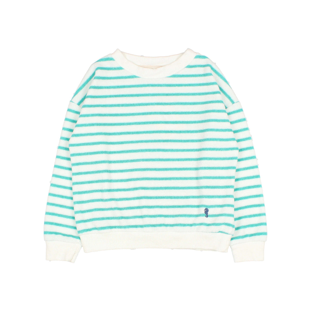 Sweater Terry Stripes Pool Green