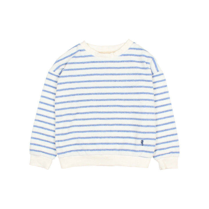 Sweater Terry Stripes Placid Blue