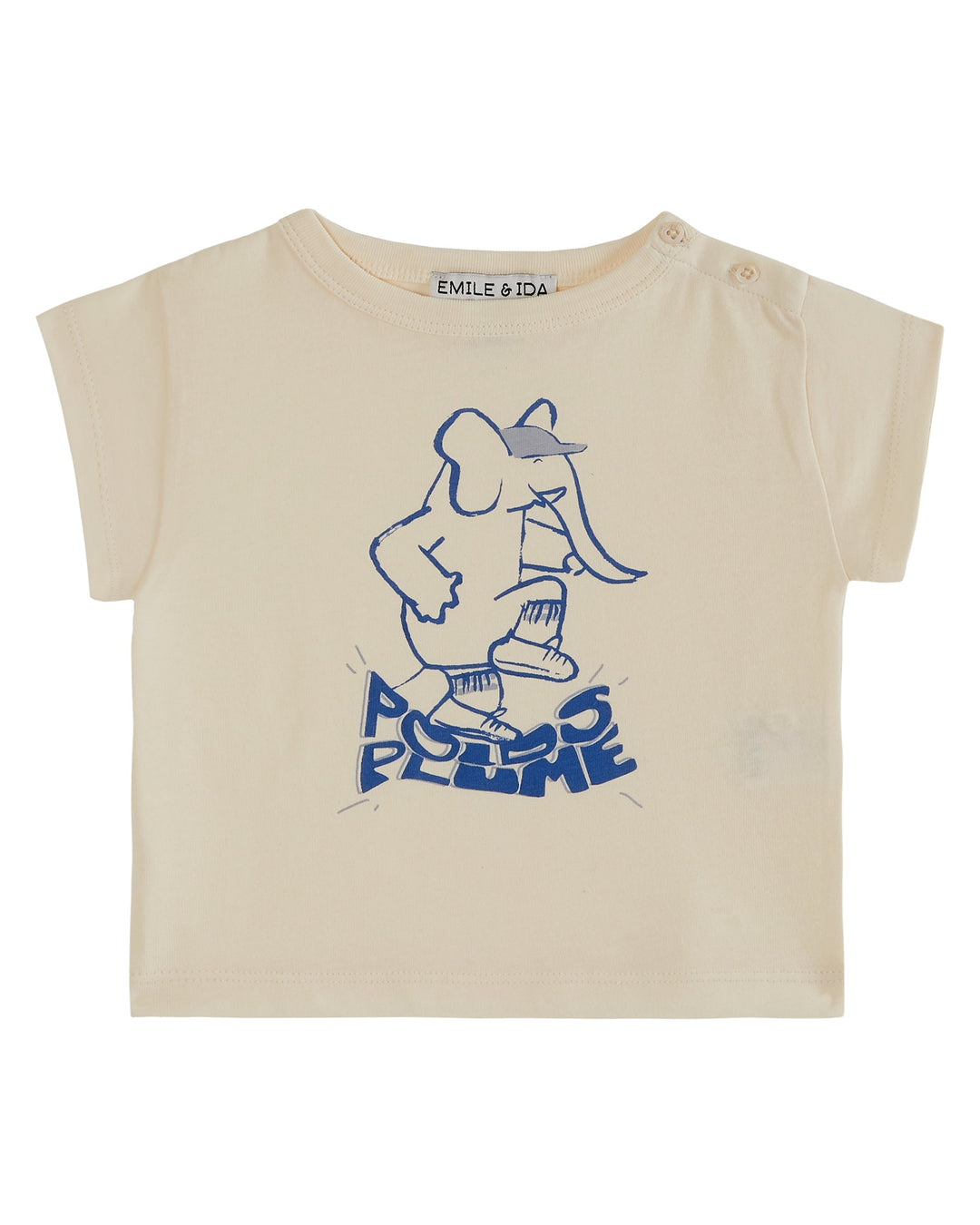 T-shirt Baby Elephant Poid Plume Ecru