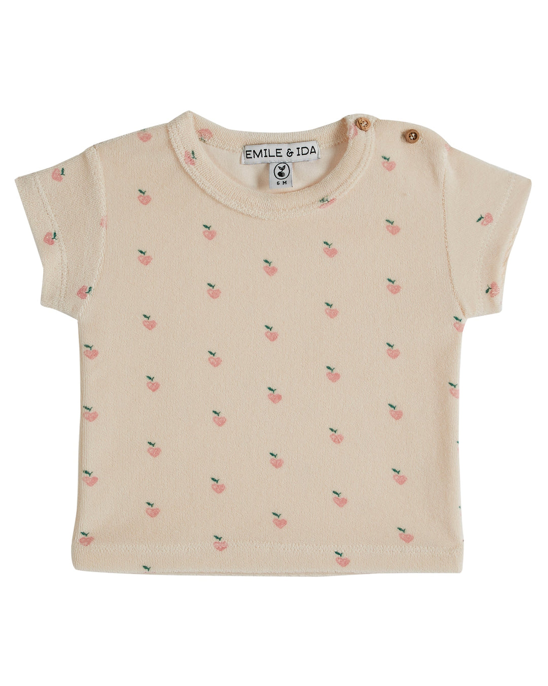 T-shirt Baby Printed Terry Petit Coeur Rose