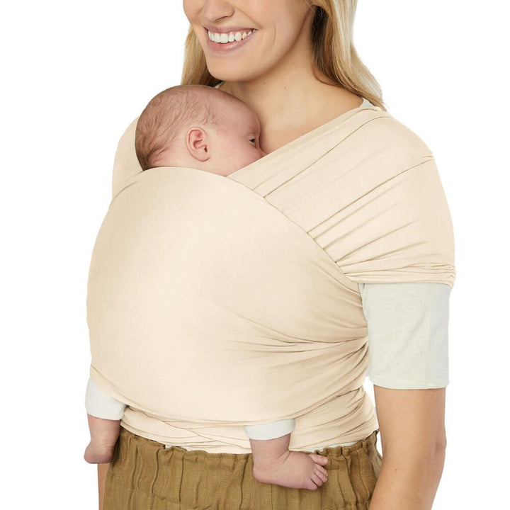 Ergobaby Aura Knit draagdoek in Cream voor pasgeboren baby’s