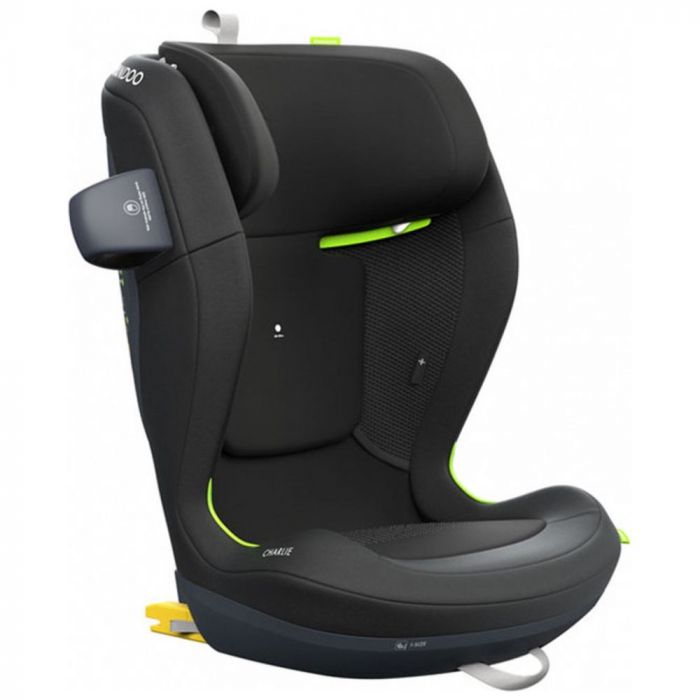 Swandoo Charlie I-Size 433C Groep 2/3 autostoelverhoger in Chia Black, ontworpen voor optimale veiligheid en comfort van peuter tot tiener.
