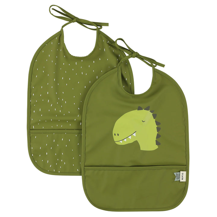 Set van twee veelkleurige waterproof slabbetjes Mr. Dino van Trixie, ideaal voor baby's