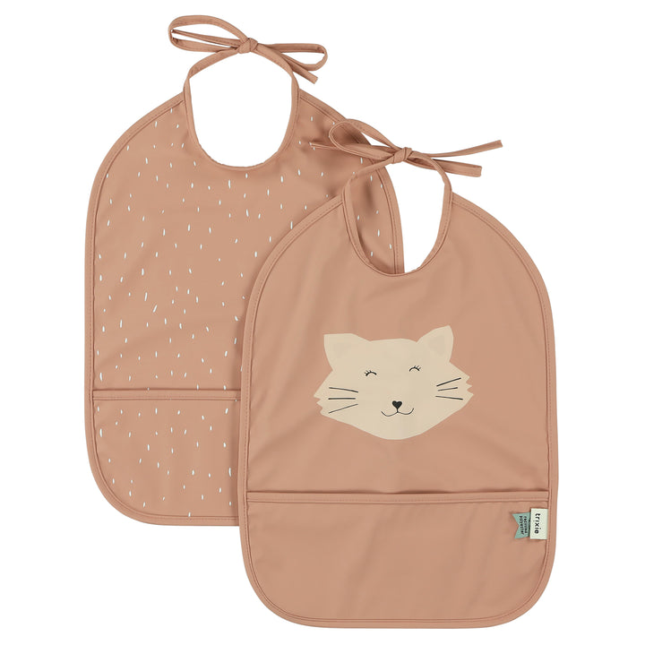 Set van twee veelkleurige waterproof slabbetjes Mrs. Cat van Trixie, ideaal voor baby's