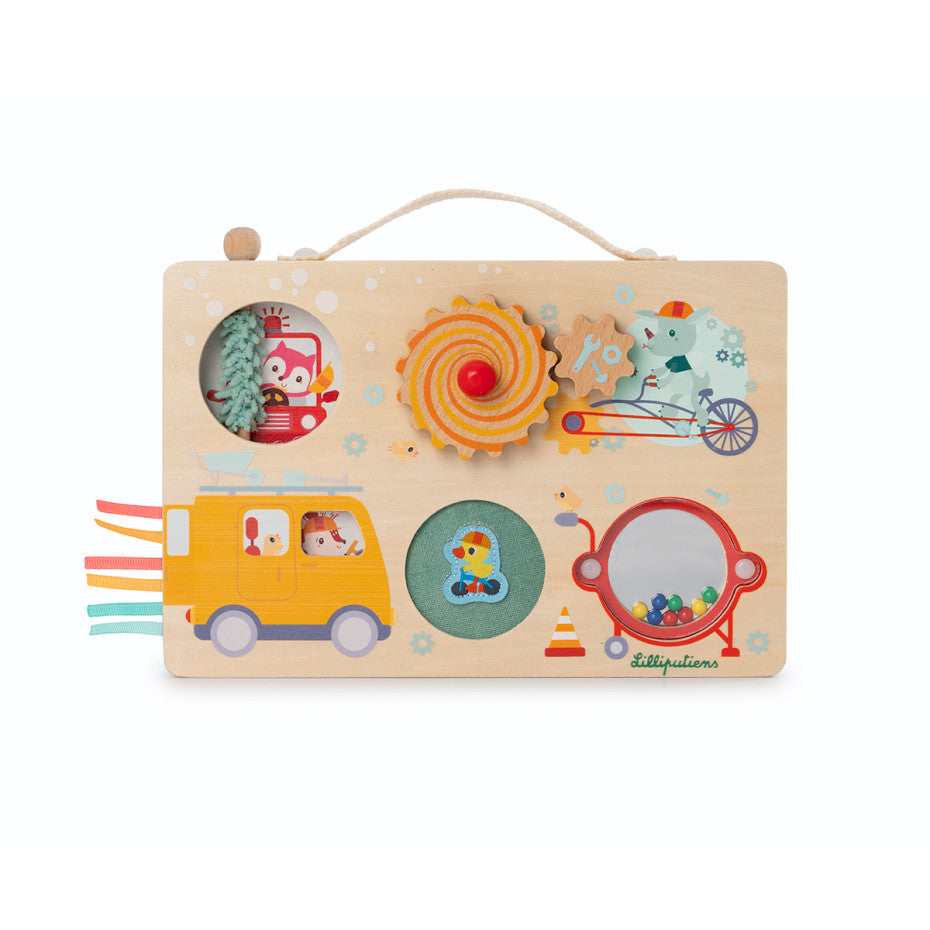 Lilliputiens kleurrijke ontdekkingskoffer met speelse activiteiten voor de ontwikkeling van fijne motoriek