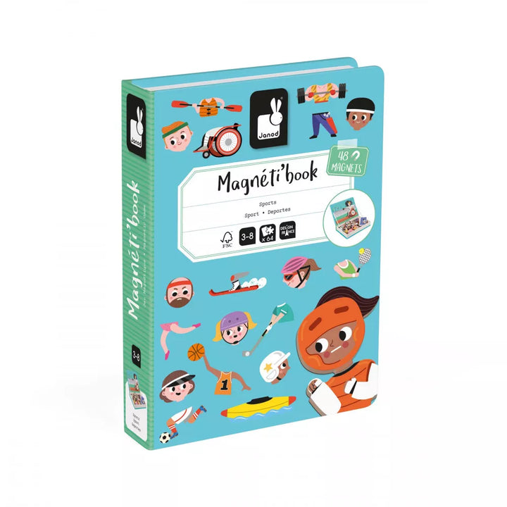 Janod Magneetboek Magneti'Book Sports - Sport Thema, Magnetisch Spel voor Kinderen