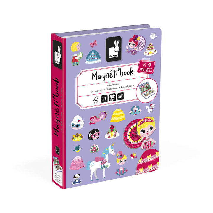 Janod Magneetboek Magneti'Book Princesses - Prinsessen Thema, Magnetisch Spel voor Kinderen