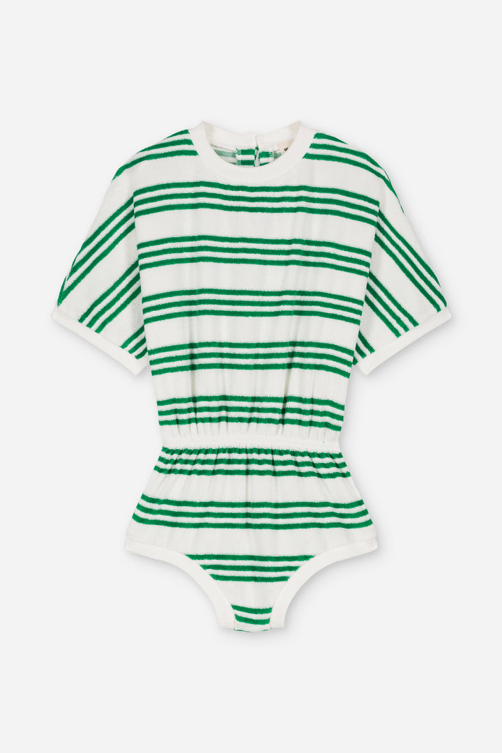 Jumpsuit Romy Sporty Stripes Terry Green
