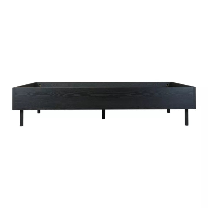 "Hai No Ki Junior Bed in Black Ash 90 x 200 cm met massieve esdoorn poten en MDF fineer"