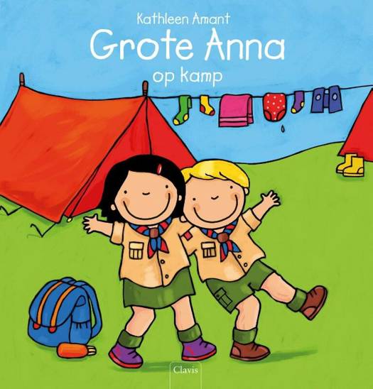 Clavis boekcover van Grote Anna Op Kamp met Anna en vrienden op het treinperron