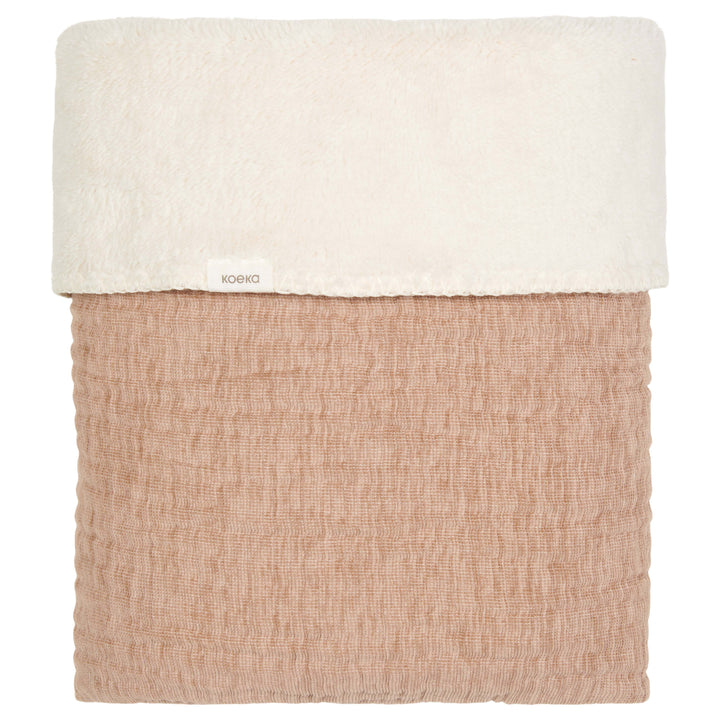 Koeka Rivoli ledikantdeken in Warm White, 75x100 cm, teddy gevoerd, ideaal voor ledikant, kinderwagen of autostoel