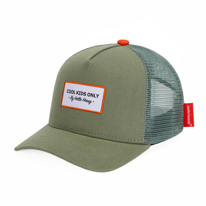 Hello Hossy Pet Kids Minimaliste Mini Olive - Milieuvriendelijke Trucker-Stijl Pet