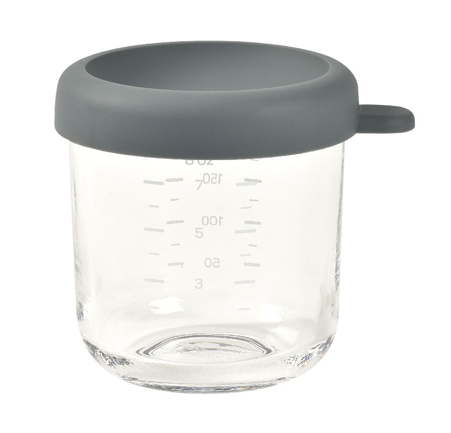 Béaba - Glazen Bewaarpotje 250ml | Grijs