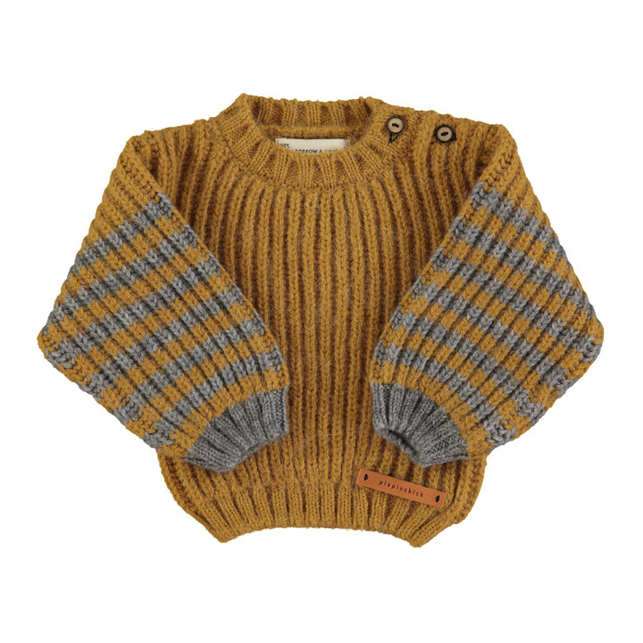 Trui Baby Knitted Stripes Camel / Grey