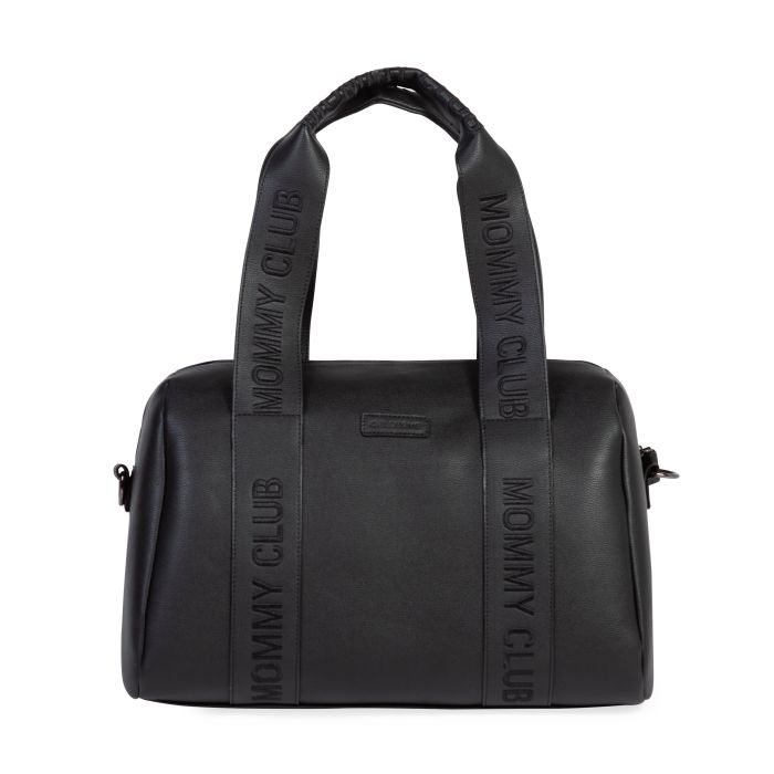 Childhome Verzorgingstas Mommy Club in Simli Leather Black, stijlvol en praktisch.