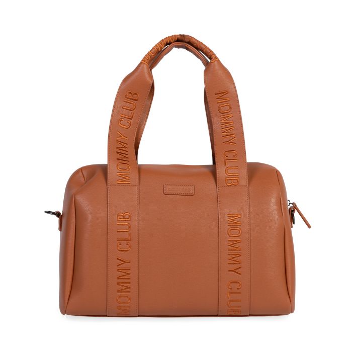 Childhome Verzorgingstas Mommy Club in Simli Leather Brown, stijlvol en praktisch.