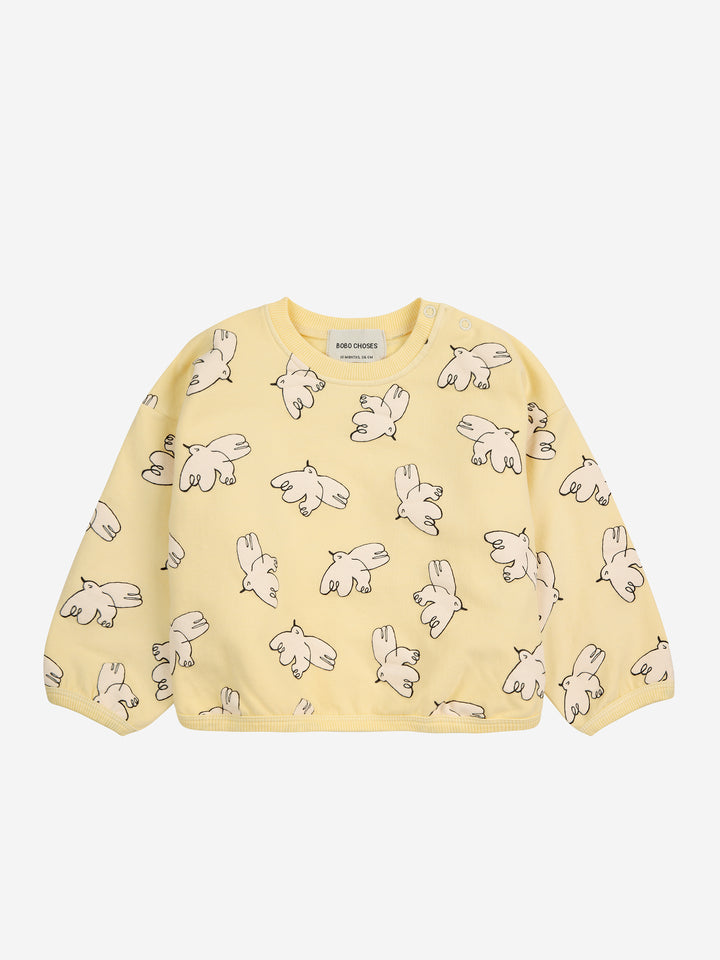 Sweater Baby Freedom Bird All Over Light Yellow