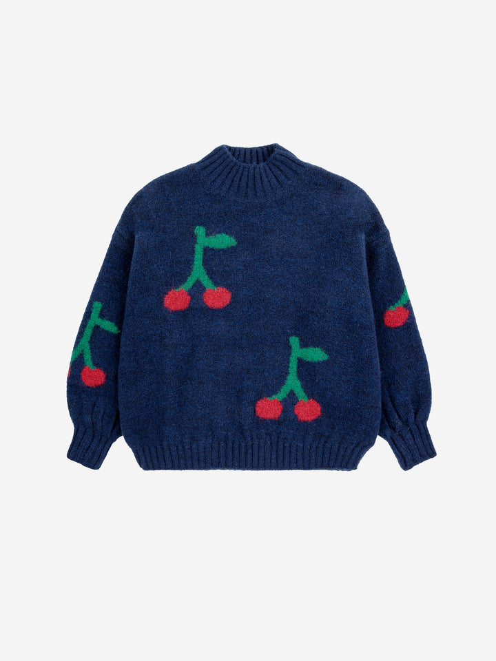 Trui Bobo Cherry Turtle Neck All Over Navy Blue