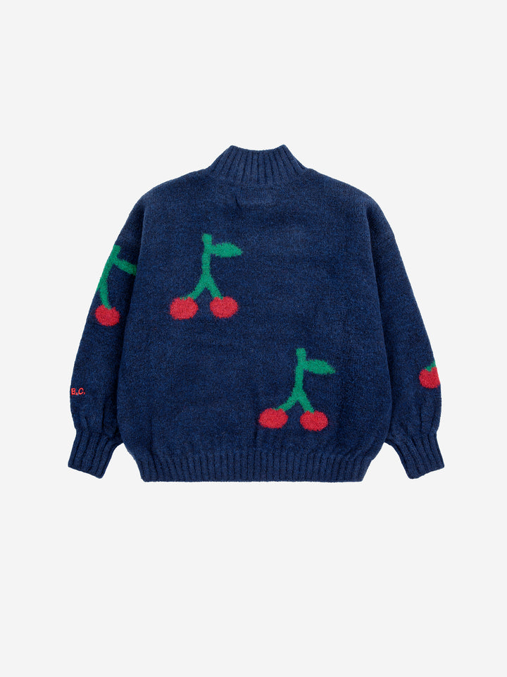 Trui Bobo Cherry Turtle Neck All Over Navy Blue