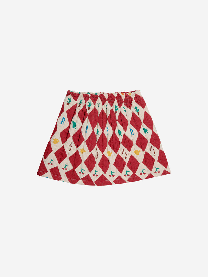 Rok Harlequin Quilted Woven All Over Red