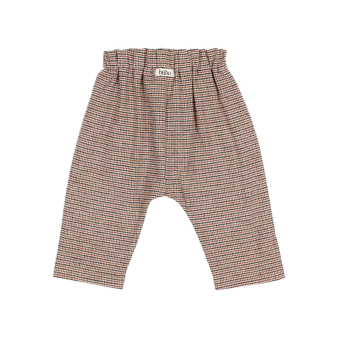 Buho geruite babybroek Harrys in Unico met elastische tailleband en decoratief koord