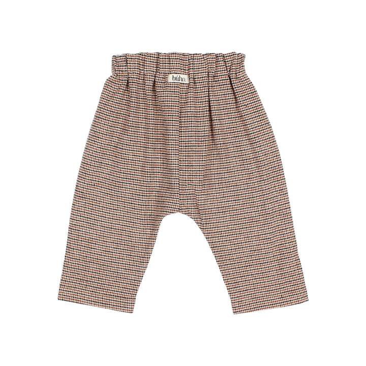 Buho geruite babybroek Harrys in Unico met elastische tailleband en decoratief koord