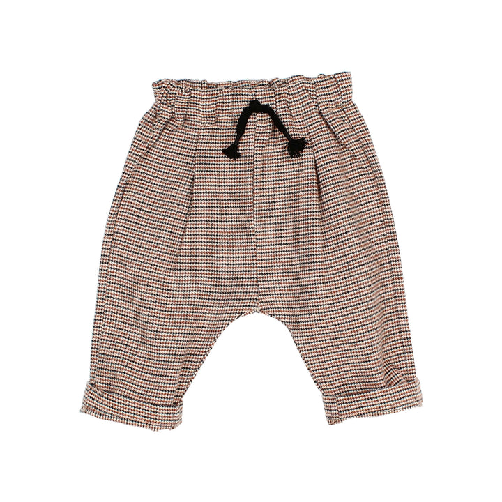 Buho geruite babybroek Harrys in Unico met elastische tailleband en decoratief koord