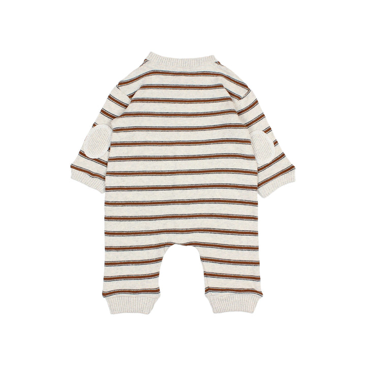 Buho baby jumpsuit met strepen, lange mouwen, knoopsluiting en geribde manchetten, gemaakt van zacht katoen