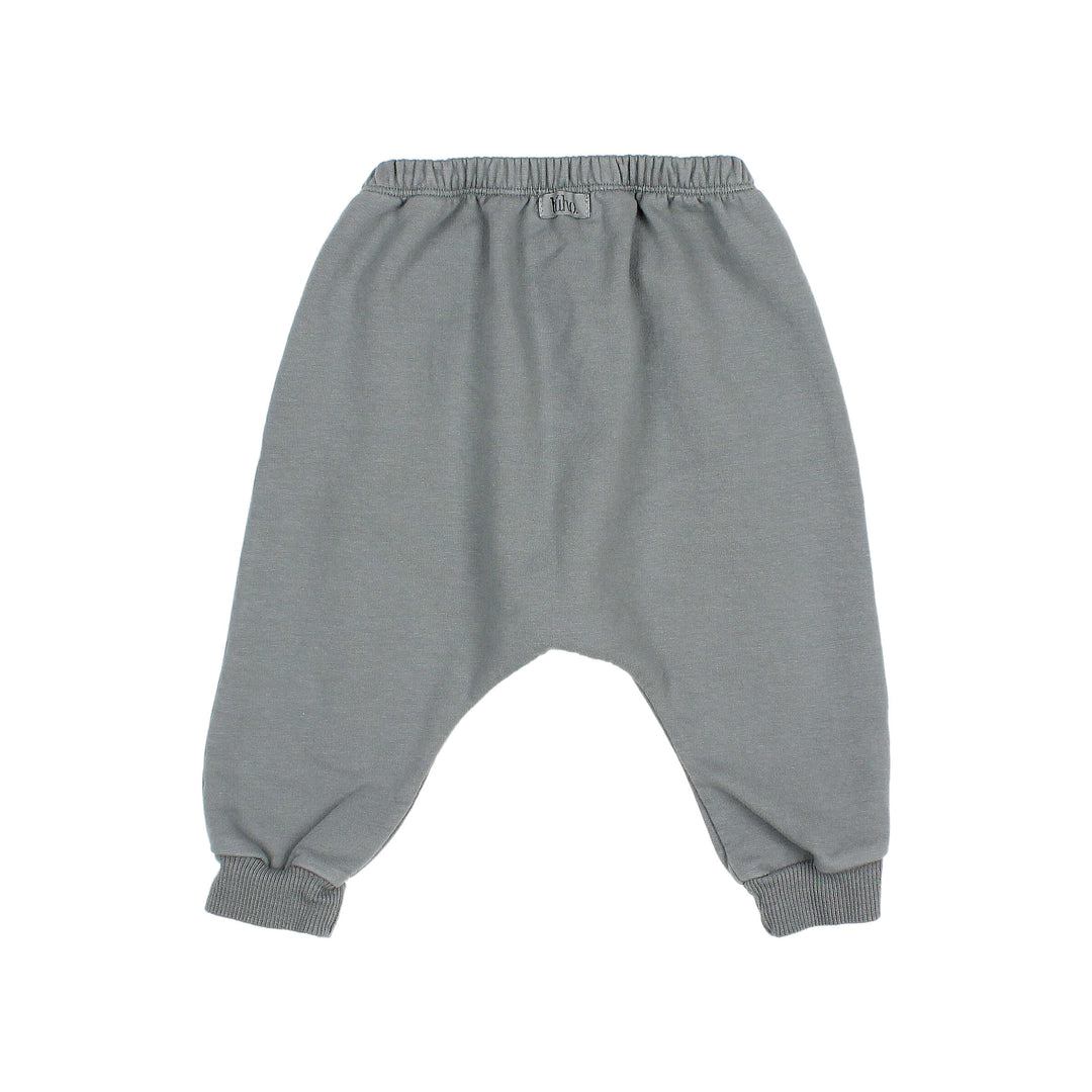 Buho baby joggingbroek in Elephant met gevoerde kniestukken, elastische taille en trekkoord