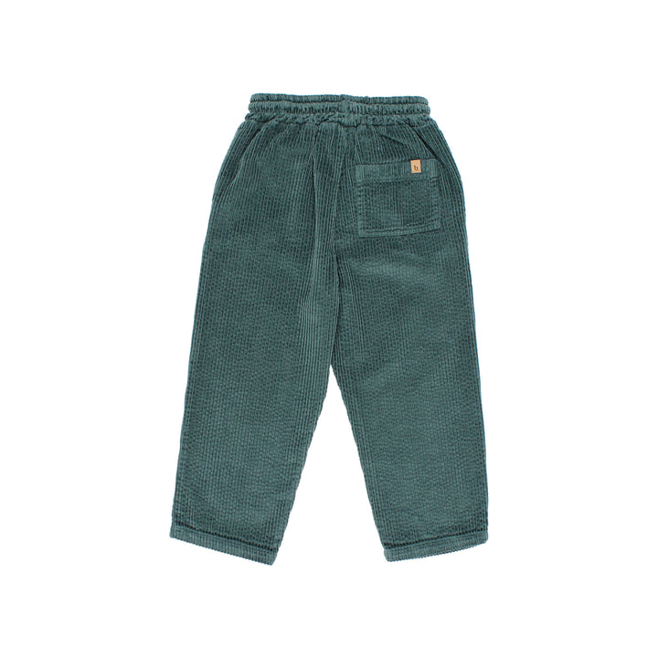 Buho lange corduroy broek in Bosco met elastische tailleband, trekkoord en zijzakken