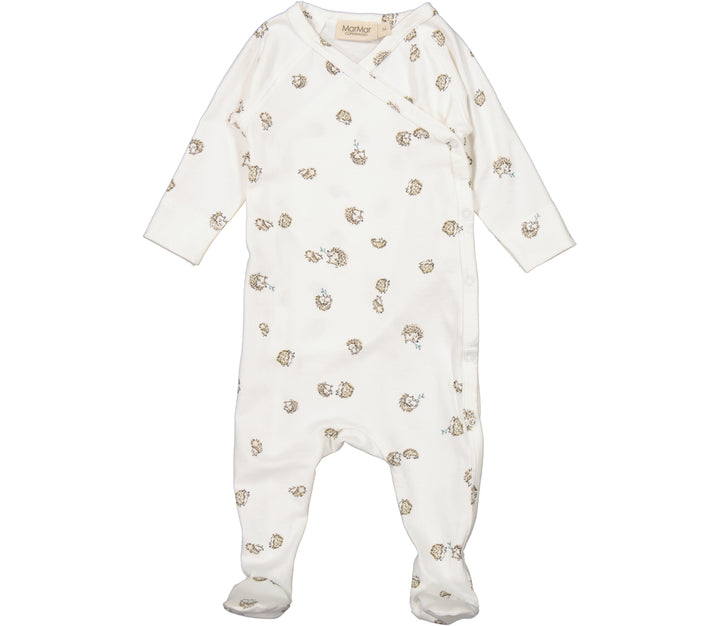 MarMar Copenhagen Pyjama Met Voetjes in Forest Friends - Zachte wikkelbody met drukknopen, lange mouwen, en voetjes