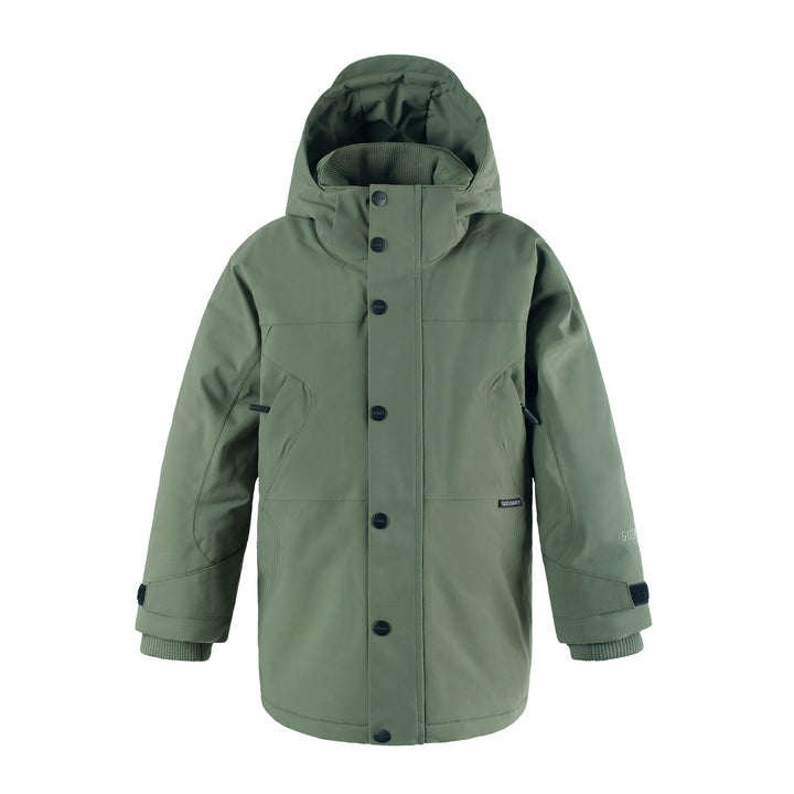 Gosoaky regenjas Sleeping Pigeon in Deep Lichen Green met vier zakken, waterdicht en ademend, ideaal voor zware regenval