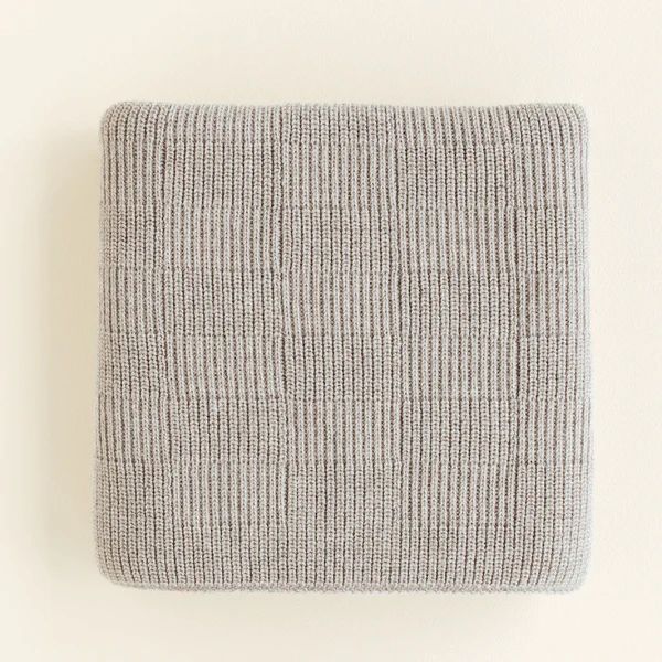 Hvid Ivy babydeken 70x95 cm in kleur Pebble van zachte merinowol