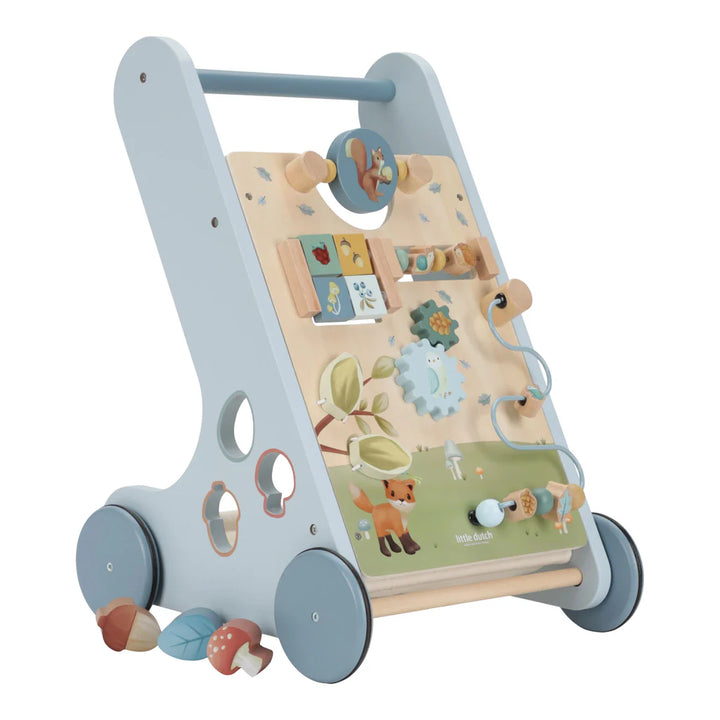 Houten loopwagen Forest Friends met activiteiten van Little Dutch