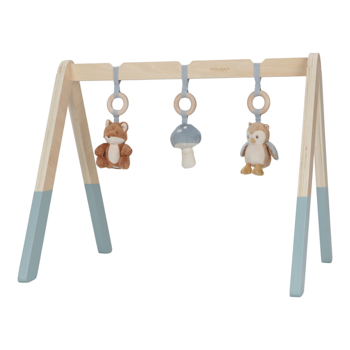 Little Dutch babygym met bosthema en schattige speeltjes, zoals een vosje, uil en paddestoel.