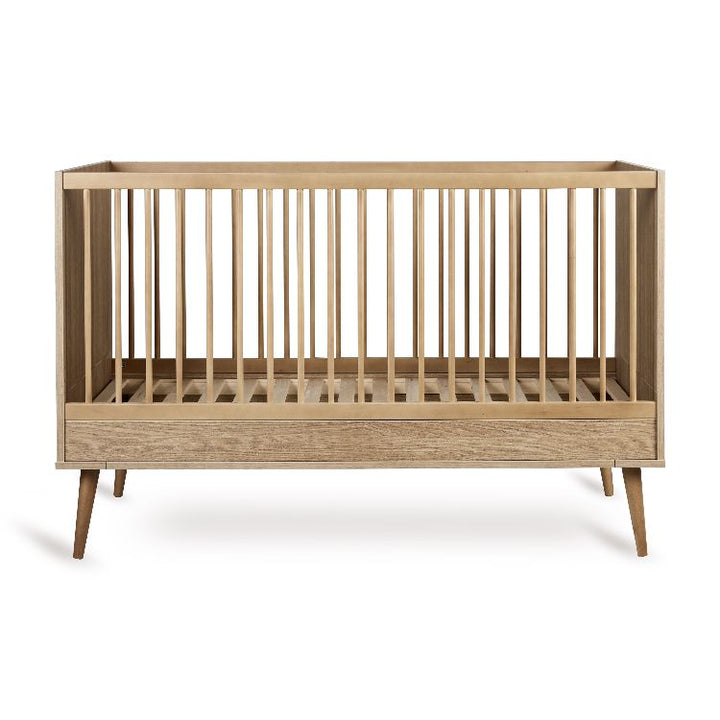 Quax Flow Bed 70 x 140 cm in Honey Ash, verstelbare bodem, converteerbaar tot bedbank, met massief beuken voetjes, veilig en stijlvol